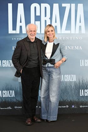January 9, 2026, Rome, Rome, Italy: Presentation of the film La Grazia. Pictured: Toni Servillo, Anna Ferzetti . Rome, Italy 09 January 2026 Rome Italy  - ZUMAa289 20260109_zia_a289_059 Copyright: xMariaxLauraxAntonellix