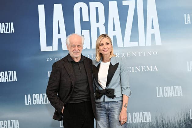 January 9, 2026, Rome, Rome, Italy: Presentation of the film La Grazia. Pictured: Toni Servillo, Anna Ferzetti . Rome, Italy 09 January 2026 Rome Italy  - ZUMAa289 20260109_zia_a289_085 Copyright: xMariaxLauraxAntonellix