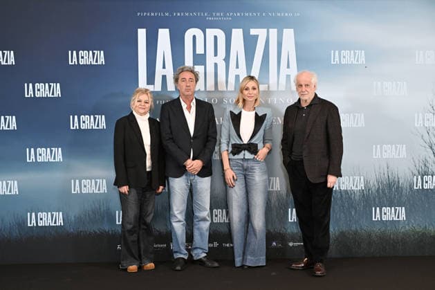 January 9, 2026, Rome, Rome, Italy: Presentation of the film La Grazia. Pictured: director Paolo Sorrentino and the cast, including Milvia Marigliano, Anna Ferzetti, and Toni Servillo. . Rome, Italy 09 January 2026 Rome Italy  - ZUMAa289 20260109_zia_a289_107 Copyright: xMariaxLauraxAntonellix