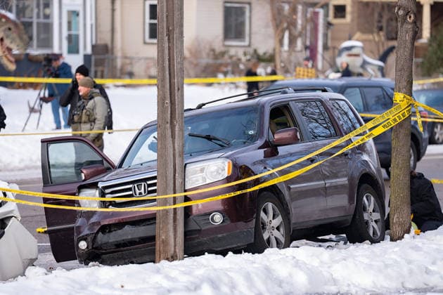 January 9, 2026: A bullet hole can be seen in the windshield of the SUV Renee Good was driving when she was fatally shot by ICE agent Jonathan Ross. - ZUMAm67_ 20260109_zaf_m67_002 Copyright: xAlexxKormannx