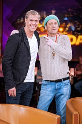 MDR Riverboat actor Ingo Naujoks and Sven Martinek on the occasion of the recording of the MDR talk show Riverboat on 09 01 2026 at Mediacity Leipzig 20260109SFL0002