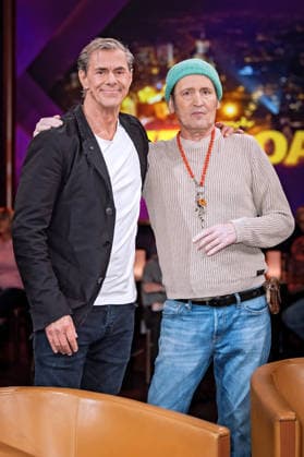MDR Riverboat actor Ingo Naujoks and Sven Martinek on the occasion of the recording of the MDR talk show Riverboat on 09 01 2026 at Mediacity Leipzig 20260109SFL0003