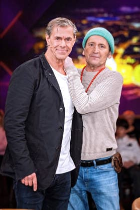MDR Riverboat actor Ingo Naujoks and Sven Martinek on the occasion of the recording of the MDR talk show Riverboat on 09 01 2026 at Mediacity Leipzig 20260109SFL0007