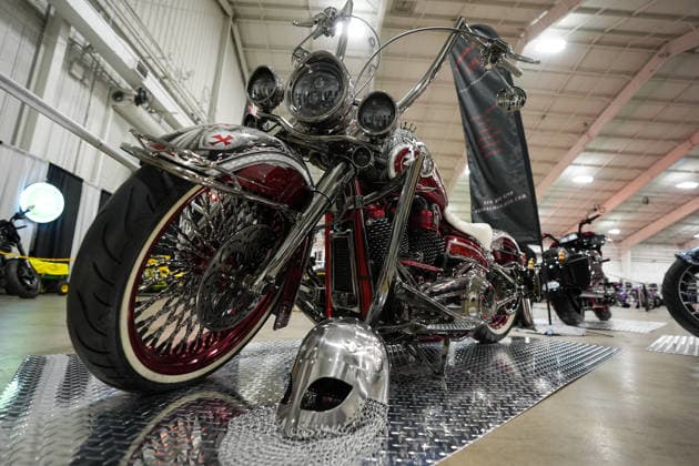2026 North American International Motorcycle Supershow TORONTO, CANADA - JANUARY 9 : A custom motorcycle is seen at the 50th annual North American International Motorcycle Supershow at the International Centre in Mississauga, Ontario, Canada on January 9, 2026. Mert Alper Dervis Anadolu Ontario Canada. Editorial use only. Please get in touch for any other usage.  Copyright: x2026xAnadoluxMertxAlperxDervisx