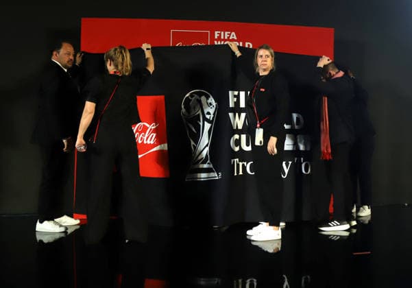 January 10, 2026, New Delhi, New Delhi, India: NEW DELHI, INDIA January 10, 2026: A FIFA official adjusts the original FIFA World Cupâ ¢ Trophy on display during the FIFA World Cupâ ¢ Trophy Tour event in New Delhi. The Trophy is being showcased in India as part of its global tour ahead of the FIFA World Cupâ ¢.Photog: City: New DelhiCountry: IndiaCategory: INT New Delhi India - ZUMAd288 20260110_zip_d288_002 Copyright: xDeepakx