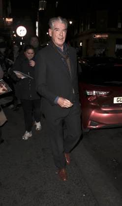 High Noon press night performance Pierce Brosnan leaves the press night performance of High Noon at the Harold Pinter Theatre, London, UK, 09 January 2026., Credit:James James Smart Pictures Avalon  Copyright: xJamesxJames SmartxPicturesx xAvalonx 1064789151