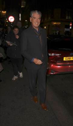 High Noon press night performance Pierce Brosnan leaves the press night performance of High Noon at the Harold Pinter Theatre, London, UK, 09 January 2026., Credit:James James Smart Pictures Avalon  Copyright: xJamesxJames SmartxPicturesx xAvalonx 1064789156
