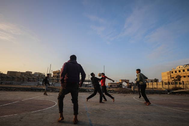 Displaced Palestinian youths play football on a destroyed pitch inside the devastated Islamic University in central Gaza City Displaced Palestinian youths play football on a destroyed pitch inside the devastated Islamic University in central Gaza City on January 10, 2026, trying to find moments of normalcy amidst the ongoing destruction and conflict in the Gaza Strip. Photo by Omar Ashtawy apaimages Gaza city Gaza Strip Palestinian Territory 100126_Gaza_OSH_00(16) Copyright: xapaimagesxOmarxAshtawyx xapaimagesx