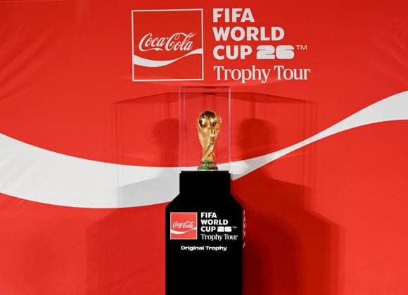 NEW DELHI, INDIA - JANUARY 10: A picture of the FIFA World Cup Trophy during an unveiling event, on January 10, 2026 in New Delhi, India. Ahead of the FIFA World Cup 2026, with the tournament set to kick off on June 11, the original trophy arrived in India as part of its world tour. During its three-day India tour, the trophy will be in Delhi for two days before being taken to Guwahati in Assam. (Photo by Ishant Chauhan Hindustan Times ) FIFA World Cup Trophy Arrives In India On Trophy Tour, Unveiled In Delhi