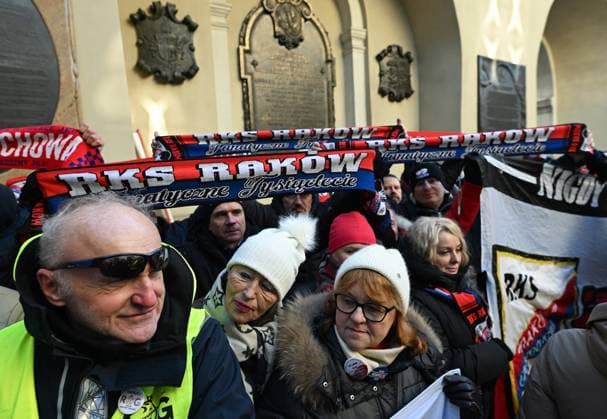 President Nawrocki Attends National Patriotic Football Fans’ Pilgrimage CZESTOCHOWA, POLAND - JANUARY 10: Football supporters from across Poland hold their clubs’ scarves ahead of the benediction as they attend a special Mass during the 18th National Patriotic Pilgrimage of Football Fans at the Jasna Góra Monastery, in Czestochowa, Poland, on January 10, 2026. Artur Widak Anadolu Czestochowa Poland. Editorial use only. Please get in touch for any other usage.  Copyright: x2026xAnadoluxArturxWidakx