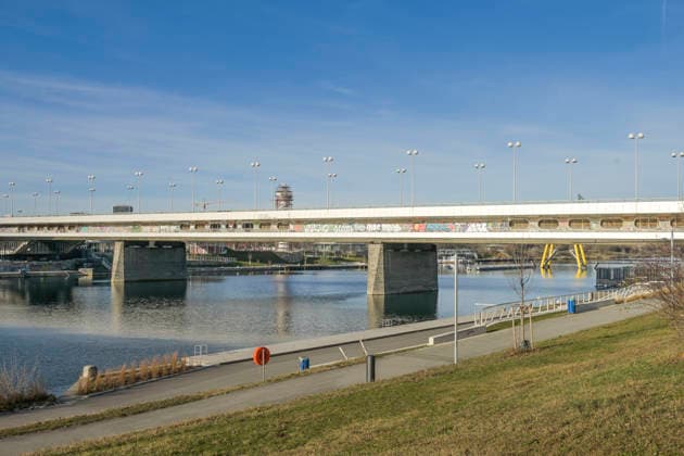 Reichsbrücke, Donau, Donauinsel, Wien, Österreich *** Reichsbrücke, Danube, Danube Island, Vienna, Austria