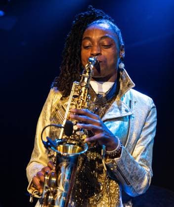 January 9, 2026, Bronx, New York, USA: Lakecia Benjamin performs with her band during Winter JazzFest Manhattan Marathon at Le Poisson Rouge in New York on January 9, 2026 Bronx USA - ZUMAr339 20260109_znp_r339_009 Copyright: xLevxRadinx