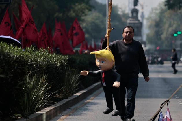 January 10, 2026, Mexico City, Cdmx, Mexico: Mexican protesters and social organizations are demonstrating against the actions of US President DONALD TRUMP against Venezuela and its former president, NICOLAS MADURO. With posters, giant banners, and Venezuelan flags, they are showing their support for MADURO and his vice president, DELCY RODRIGUEZ, who has assumed the presidency due to the country s situation. Chanting slogans like Yankees out of Latin America and Trump, imperialist terrorist, the protesters are demanding the immediate release of NICOLAS MADURO, whom they claim is being held captive by DONALD TRUMP. This comes as protests against these actions spread worldwide, with many believing TRUMP S true objective is to seize V - ZUMAp204 20260110_zip_p204_028 Copyright: xJosuexPerezx