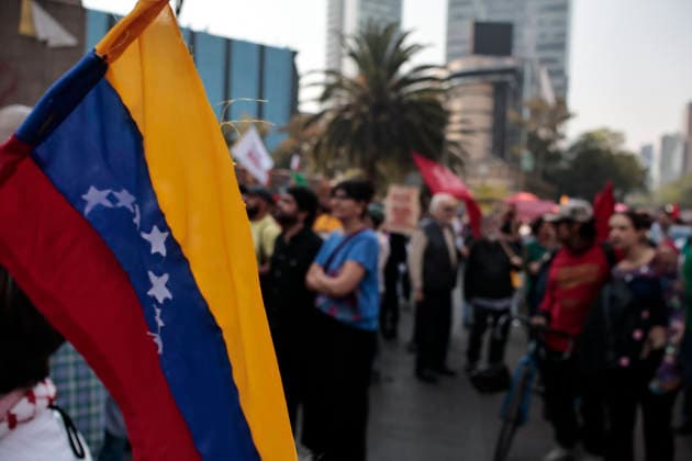 January 10, 2026, Mexico City, Cdmx, Mexico: Mexican protesters and social organizations are demonstrating against the actions of US President DONALD TRUMP against Venezuela and its former president, NICOLAS MADURO. With posters, giant banners, and Venezuelan flags, they are showing their support for MADURO and his vice president, DELCY RODRIGUEZ, who has assumed the presidency due to the country s situation. Chanting slogans like Yankees out of Latin America and Trump, imperialist terrorist, the protesters are demanding the immediate release of NICOLAS MADURO, whom they claim is being held captive by DONALD TRUMP. This comes as protests against these actions spread worldwide, with many believing TRUMP S true objective is to seize V - ZUMAp204 20260110_zip_p204_031 Copyright: xJosuexPerezx