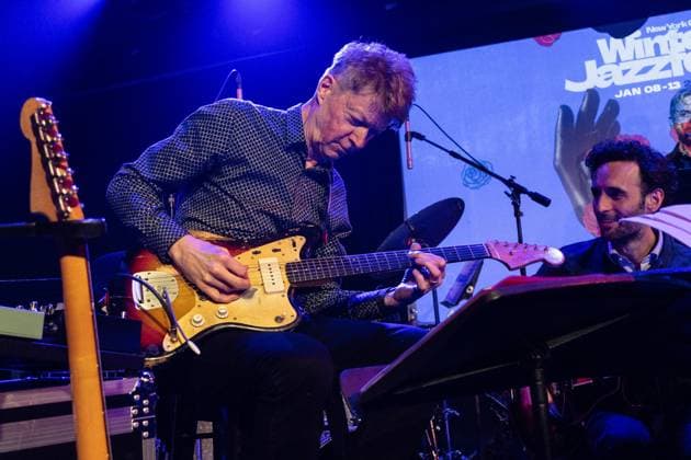 January 9, 2026, Bronx, New York, USA: Nels Cline on guitar performs songs from Lovers with orchestra under Michael Leonhart during Winter JazzFest Manhattan Marathon at Le Poisson Rouge in New York on January 9, 2026 Bronx USA - ZUMAr339 20260109_znp_r339_108 Copyright: xLevxRadinx
