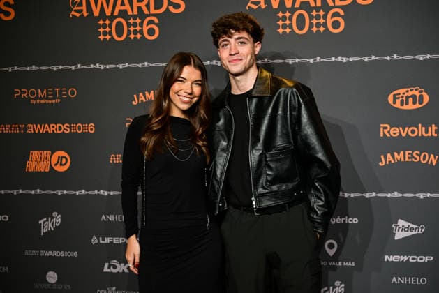 January 10, 2026, Madrid, Madrid, SPAIN: Content creators and guests pose on the black carpet during the third edition of the Army Awards, held on Saturday, January 10, at the Madrid Arena in Madrid. Known as the Ã¢â‚¬oeinternet anti-awards,Ã¢â‚¬Â the ceremony honors the most viral moments, trends, and personalities from social media over the past year in a script-free gala hosted by Ceciarmy and Santiago Segura. In the image Elena Gortari and Juan Po rez Madrid SPAIN - ZUMAz108 20260110_znp_z108_089 Copyright: xRichardxZubelzux