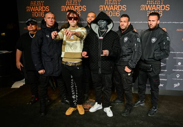 January 10, 2026, Madrid, Madrid, SPAIN: Content creators and guests pose on the black carpet during the third edition of the Army Awards, held on Saturday, January 10, at the Madrid Arena in Madrid. Known as the Ã¢â‚¬oeinternet anti-awards,Ã¢â‚¬Â the ceremony honors the most viral moments, trends, and personalities from social media over the past year in a script-free gala hosted by Ceciarmy and Santiago Segura. Kidd Keo Madrid SPAIN - ZUMAz108 20260110_znp_z108_097 Copyright: xRichardxZubelzux