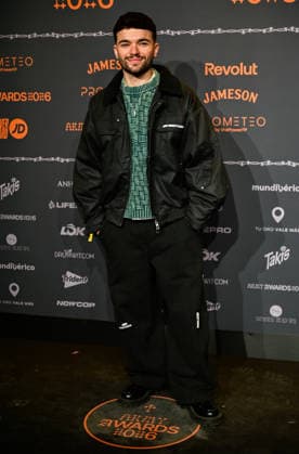 January 10, 2026, Madrid, Madrid, SPAIN: Content creators and guests pose on the black carpet during the third edition of the Army Awards, held on Saturday, January 10, at the Madrid Arena in Madrid. Known as the Ã¢â‚¬oeinternet anti-awards,Ã¢â‚¬Â the ceremony honors the most viral moments, trends, and personalities from social media over the past year in a script-free gala hosted by Ceciarmy and Santiago Segura. In the image Javi Maska Madrid SPAIN - ZUMAz108 20260110_znp_z108_108 Copyright: xRichardxZubelzux