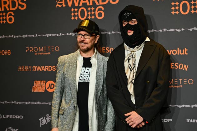 January 10, 2026, Madrid, Madrid, SPAIN: Content creators and guests pose on the black carpet during the third edition of the Army Awards, held on Saturday, January 10, at the Madrid Arena in Madrid. Known as the Ã¢â‚¬oeinternet anti-awards,Ã¢â‚¬Â the ceremony honors the most viral moments, trends, and personalities from social media over the past year in a script-free gala hosted by Ceciarmy and Santiago Segura. Madrid SPAIN - ZUMAz108 20260110_znp_z108_119 Copyright: xRichardxZubelzux