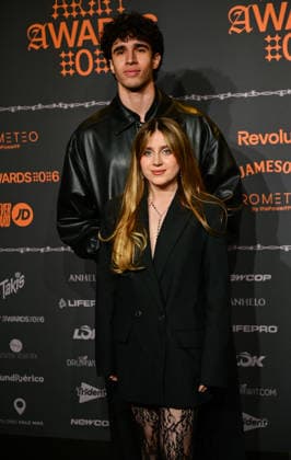 January 10, 2026, Madrid, Madrid, SPAIN: Content creators and guests pose on the black carpet during the third edition of the Army Awards, held on Saturday, January 10, at the Madrid Arena in Madrid. Known as the â€oeinternet anti-awards,†the ceremony honors the most viral moments, trends, and personalities from social media over the past year in a script-free gala hosted by Ceciarmy and Santiago Segura. In the image Pablo Santos and Roro Madrid SPAIN - ZUMAz108 20260110_znp_z108_137 Copyright: xRichardxZubelzux