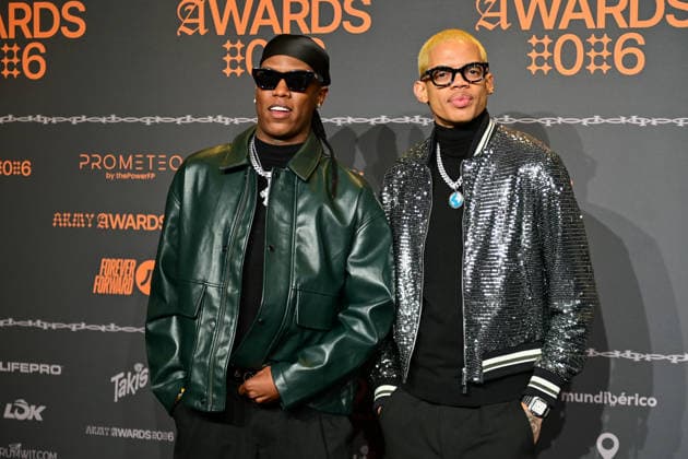 January 10, 2026, Madrid, Madrid, SPAIN: Content creators and guests pose on the black carpet during the third edition of the Army Awards, held on Saturday, January 10, at the Madrid Arena in Madrid. Known as the Ã¢â‚¬oeinternet anti-awards,Ã¢â‚¬Â the ceremony honors the most viral moments, trends, and personalities from social media over the past year in a script-free gala hosted by Ceciarmy and Santiago Segura. In the image Anthony and Yeigo Madrid SPAIN - ZUMAz108 20260110_znp_z108_187 Copyright: xRichardxZubelzux