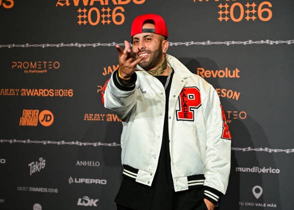 January 10, 2026, Madrid, Madrid, SPAIN: Content creators and guests pose on the black carpet during the third edition of the Army Awards, held on Saturday, January 10, at the Madrid Arena in Madrid. Known as the Ã¢â‚¬oeinternet anti-awards,Ã¢â‚¬Â the ceremony honors the most viral moments, trends, and personalities from social media over the past year in a script-free gala hosted by Ceciarmy and Santiago Segura. In the image Doble Nicky Jam Madrid SPAIN - ZUMAz108 20260110_znp_z108_194 Copyright: xRichardxZubelzux