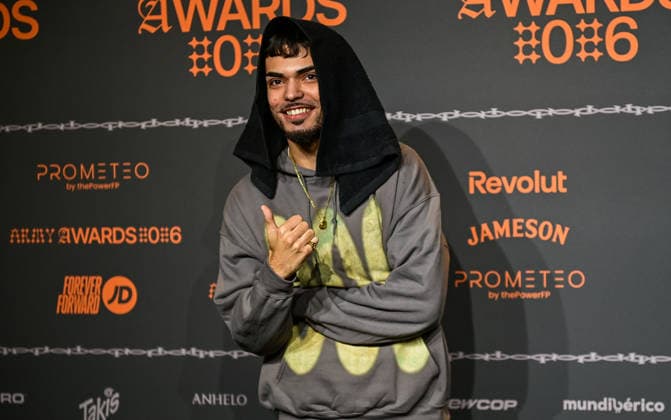 January 10, 2026, Madrid, Madrid, SPAIN: Content creators and guests pose on the black carpet during the third edition of the Army Awards, held on Saturday, January 10, at the Madrid Arena in Madrid. Known as the Ã¢â‚¬oeinternet anti-awards,Ã¢â‚¬Â the ceremony honors the most viral moments, trends, and personalities from social media over the past year in a script-free gala hosted by Ceciarmy and Santiago Segura. In the image balalaclavx Madrid SPAIN - ZUMAz108 20260110_znp_z108_208 Copyright: xRichardxZubelzux