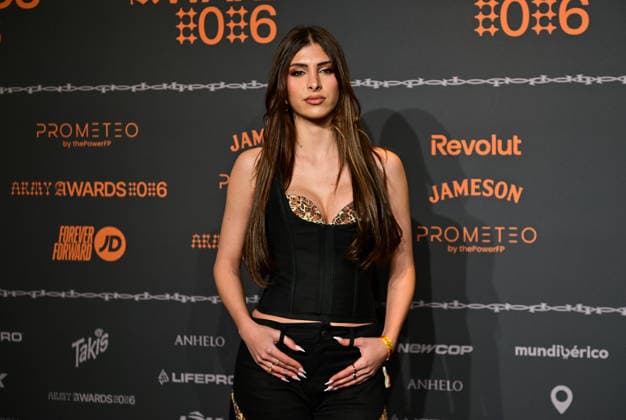 January 10, 2026, Madrid, Madrid, SPAIN: Content creators and guests pose on the black carpet during the third edition of the Army Awards, held on Saturday, January 10, at the Madrid Arena in Madrid. Known as the Ã¢â‚¬oeinternet anti-awards,Ã¢â‚¬Â the ceremony honors the most viral moments, trends, and personalities from social media over the past year in a script-free gala hosted by Ceciarmy and Santiago Segura. In the image Alba GarcoÂ­a Madrid SPAIN - ZUMAz108 20260110_znp_z108_219 Copyright: xRichardxZubelzux