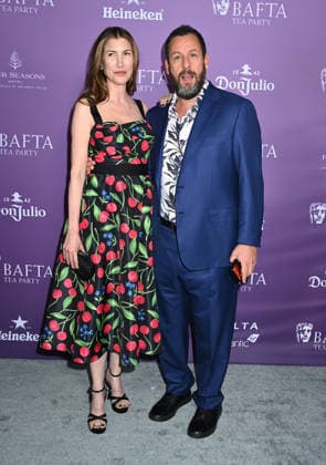 2026 BAFTA Tea Party Jackie Sandler and Adam Sandler arriving to t2026 BAFTA Tea Party held at the Four Seasons Hotel Los Angeles at Beverly Hills on January 10, 2026 in Los Angeles, Ca. Los Angeles Four Seasons Hotel Los Angeles a California USA Copyright: xTammiexArroyox xAFF-USA.comx