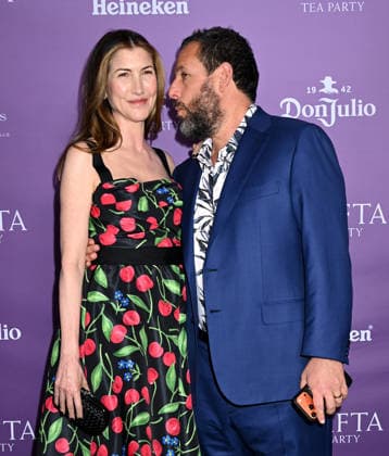 2026 BAFTA Tea Party Jackie Sandler and Adam Sandler arriving to t2026 BAFTA Tea Party held at the Four Seasons Hotel Los Angeles at Beverly Hills on January 10, 2026 in Los Angeles, Ca. Los Angeles Four Seasons Hotel Los Angeles a California USA Copyright: xTammiexArroyox xAFF-USA.comx