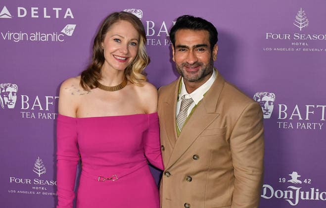2026 BAFTA Tea Party - Arrivals Emily V. Gordon, Kumail Ali Nanjiani attend the 2026 BAFTA Tea Party at Four Seasons Hotel Los Angeles at Beverly Hills on January 10, 2026 in Los Angeles, California. Beverly Hills Four Seasons Beverly Hills California USA Copyright: ximageSPACEx