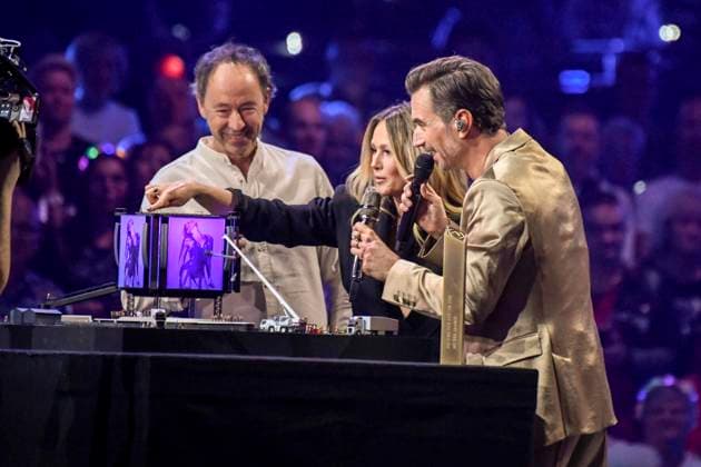 abb Frederic Braun Miniaturwunderland Florian Silbereisen presenter and Helene Fischer singer on stage at the ARD TV LIve show at the Schlagerchampions 2026 Das Grosse Fest der Besten on stage at the Velodrom on 10 01 2026 in Berlin Berlin Germany