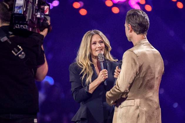 abb Florian Silbereisen presenter and Helene Fischer singer on stage at the ARD TV LIve program at the Schlagerchampions 2026 Das Grosse Fest der Besten on stage at the Velodrom on 10 01 2026 in Berlin Berlin Germany
