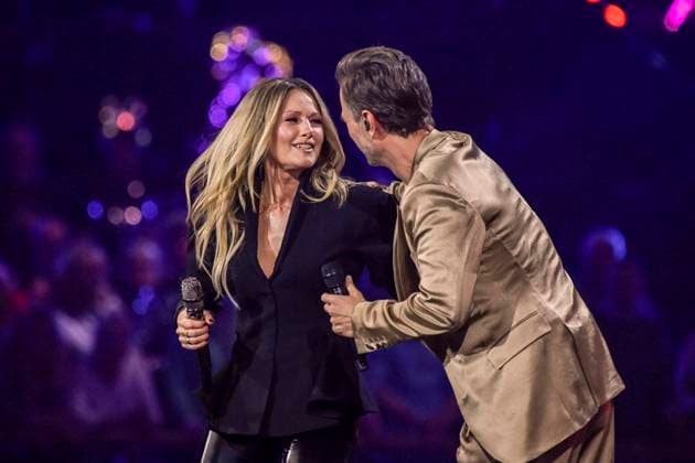 abb Florian Silbereisen presenter and Helene Fischer singer on stage at the ARD TV LIve program at the Schlagerchampions 2026 Das Grosse Fest der Besten on stage at the Velodrom on 10 01 2026 in Berlin Berlin Germany