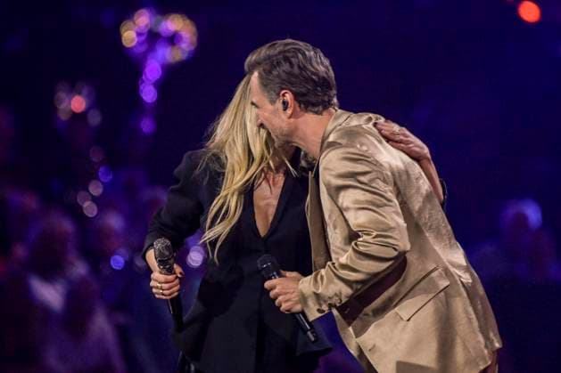 abb Florian Silbereisen presenter and Helene Fischer singer on stage at the ARD TV LIve program at the Schlagerchampions 2026 Das Grosse Fest der Besten on stage at the Velodrom on 10 01 2026 in Berlin Berlin Germany