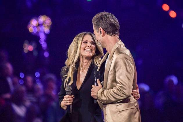 abb Florian Silbereisen presenter and Helene Fischer singer on stage at the ARD TV LIve program at the Schlagerchampions 2026 Das Grosse Fest der Besten on stage at the Velodrom on 10 01 2026 in Berlin Berlin Germany