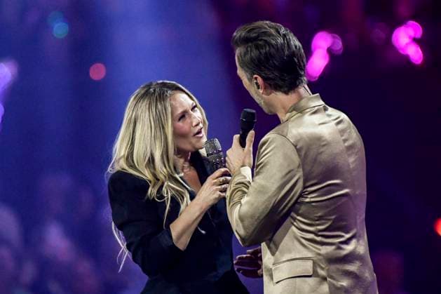 abb Florian Silbereisen presenter and Helene Fischer singer on stage at the ARD TV LIve program at the Schlagerchampions 2026 Das Grosse Fest der Besten on stage at the Velodrom on 10 01 2026 in Berlin Berlin Germany