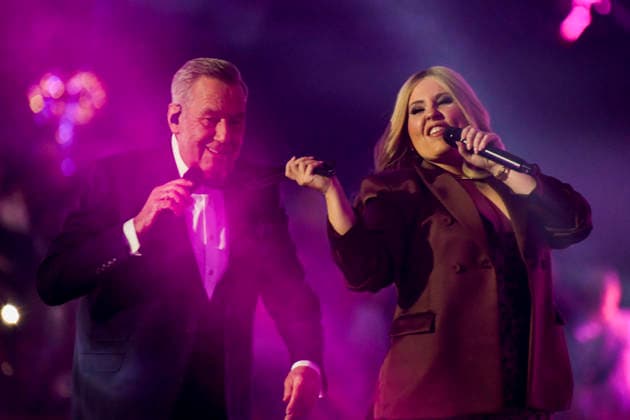 abb Roland Kaiser and Maite Kelly Saenger on stage at the ARD TV LIve program at the Schlagerchampions 2026 Das Grosse Fest der Besten on stage at the Velodrom on 10 01 2026 in Berlin Berlin Germany