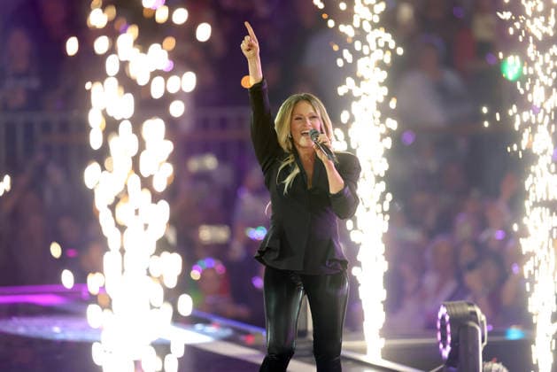 Schlagerchampions 2026 Das grosse Fest der Besten Helene Fischer German pop singer dressed all in black ARD ORF2 music show Schlagerchampions Das grosse Fest der Besten Hosted by Florian Silbereisen Live broadcast from January 10, 2026 from the Velodrom Berlin, Germany