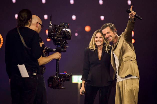 abb Florian Silbereisen presenter and Helene Fischer singer on stage at the ARD TV LIve program at the Schlagerchampions 2026 Das Grosse Fest der Besten on stage at the Velodrom on 10 01 2026 in Berlin Berlin Germany
