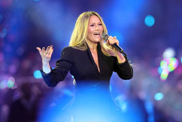 Schlagerchampions 2026 Das grosse Fest der Besten Helene Fischer German pop singer dressed all in black ARD ORF2 music show Schlagerchampions Das grosse Fest der Besten Hosted by Florian Silbereisen Live broadcast from January 10, 2026 from the Velodrom Berlin, Germany