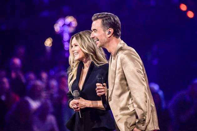 abb Florian Silbereisen presenter and Helene Fischer singer on stage at the ARD TV LIve program at the Schlagerchampions 2026 Das Grosse Fest der Besten on stage at the Velodrom on 10 01 2026 in Berlin Berlin Germany