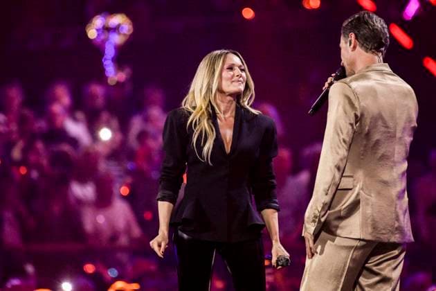 abb Florian Silbereisen presenter and Helene Fischer singer on stage at the ARD TV LIve program at the Schlagerchampions 2026 Das Grosse Fest der Besten on stage at the Velodrom on 10 01 2026 in Berlin Berlin Germany