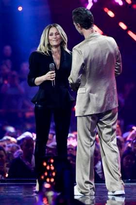 abb Florian Silbereisen presenter and Helene Fischer singer on stage at the ARD TV LIve program at the Schlagerchampions 2026 Das Grosse Fest der Besten on stage at the Velodrom on 10 01 2026 in Berlin Berlin Germany