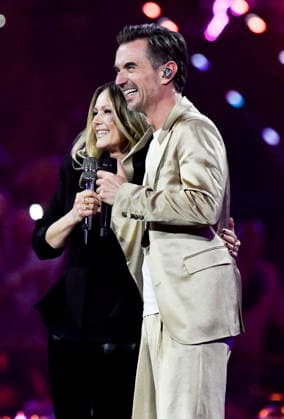 abb Florian Silbereisen presenter and Helene Fischer singer on stage at the ARD TV LIve program at the Schlagerchampions 2026 Das Grosse Fest der Besten on stage at the Velodrom on 10 01 2026 in Berlin Berlin Germany