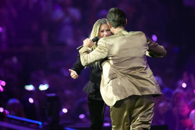 Schlagerchampions 2026 Das grosse Fest der Besten Presenter Florian Silbereisen in a golden suit with Helene Fischer ARD ORF2 music show Schlagerchampions Das grosse Fest der Besten Hosted live by Florian Silbereisen on January 10, 2026 from the Velodrom Berlin, Germany