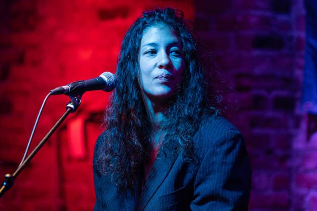 2026 Winter JazzFest Manhattan Marathon Gildaa performs with Mathias Durand on guitar and Arnaud Dolmen on drums during Winter JazzFest Manhattan Marathon at The Bitter End in New York on January 9, 2026 New York New York United States Copyright: LevxRadin