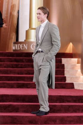 January 11, 2026, Beverly Hills, California, USA: Ollie Muhl on the red carpet at the 83rd Annual Golden Globe Awards on Sunday, January 11, 2026, at the Beverly Hilton in Beverly Hills, California. BURT HARRIS BNS PI Beverly Hills USA - ZUMAp124 20260111_zaa_p124_033 Copyright: xBurtxHarrisx