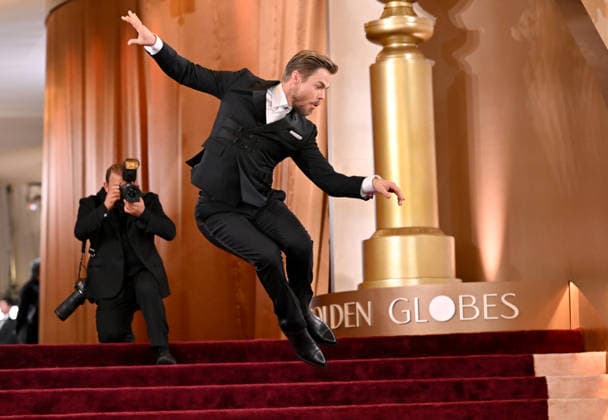 Derek Hough attends the 83rd annual Golden Globe Awards at the Beverly Hilton Hotel in Beverly Hills, California on Sunday, January 11, 2026.  LAP20260111339 CHRISxCHEW