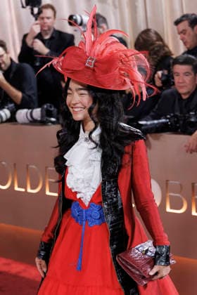 January 11, 2026, Beverly Hills, California, USA: Ayanat Ksenbai on the red carpet at the 83rd Annual Golden Globe Awards on Sunday, January 11, 2026, at the Beverly Hilton in Beverly Hills, California. BURT HARRIS BNS PI Beverly Hills USA - ZUMAp124 20260111_zaa_p124_072 Copyright: xBurtxHarrisx